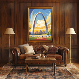 Gateway Arch in Vibrant Skyline National Park Poster