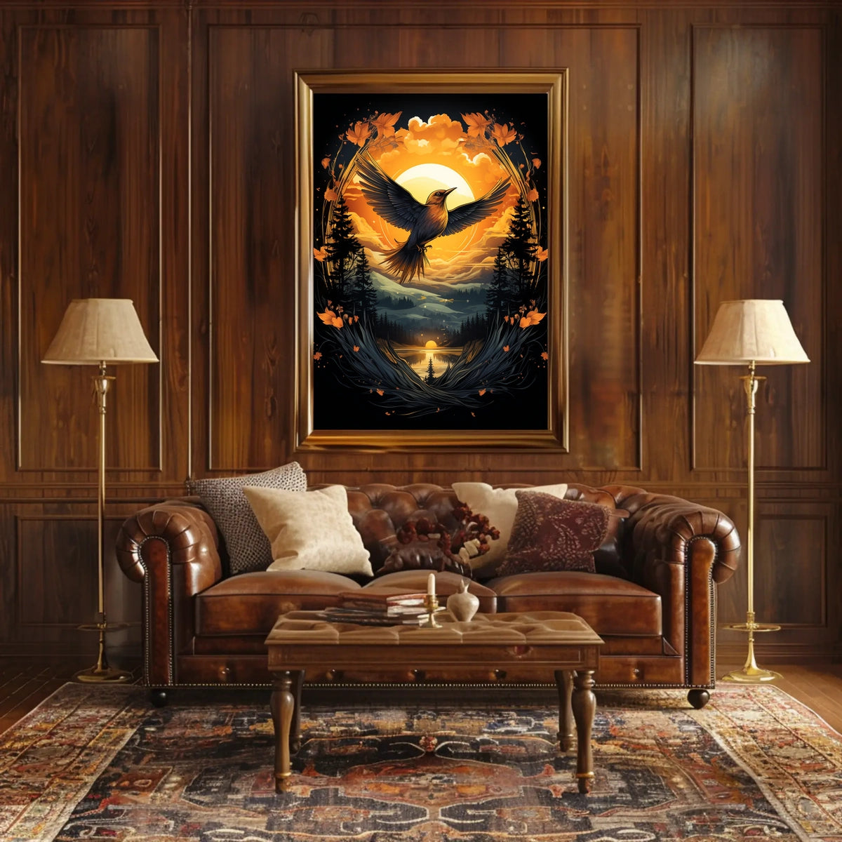 Flight At Sunset Poster