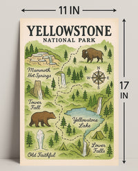 Yellowstone National Park Map Poster PosterGoat
