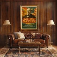William McKinley 25th President of the United States Layered Digital Collage Poster
