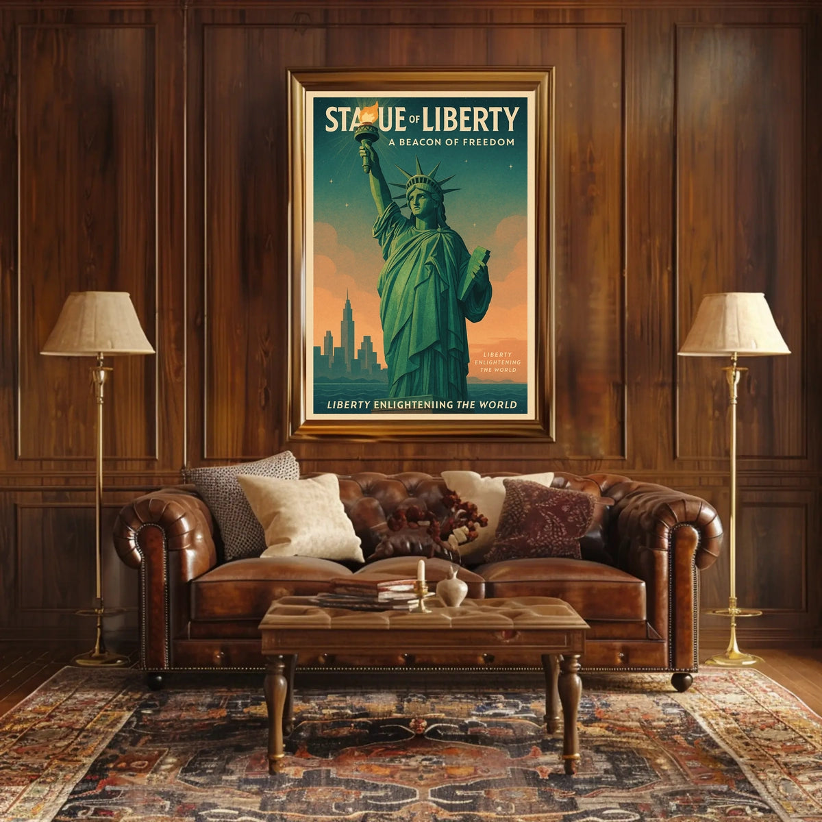 Statue Of Liberty NYC Travel Poster Vintage Wall Art