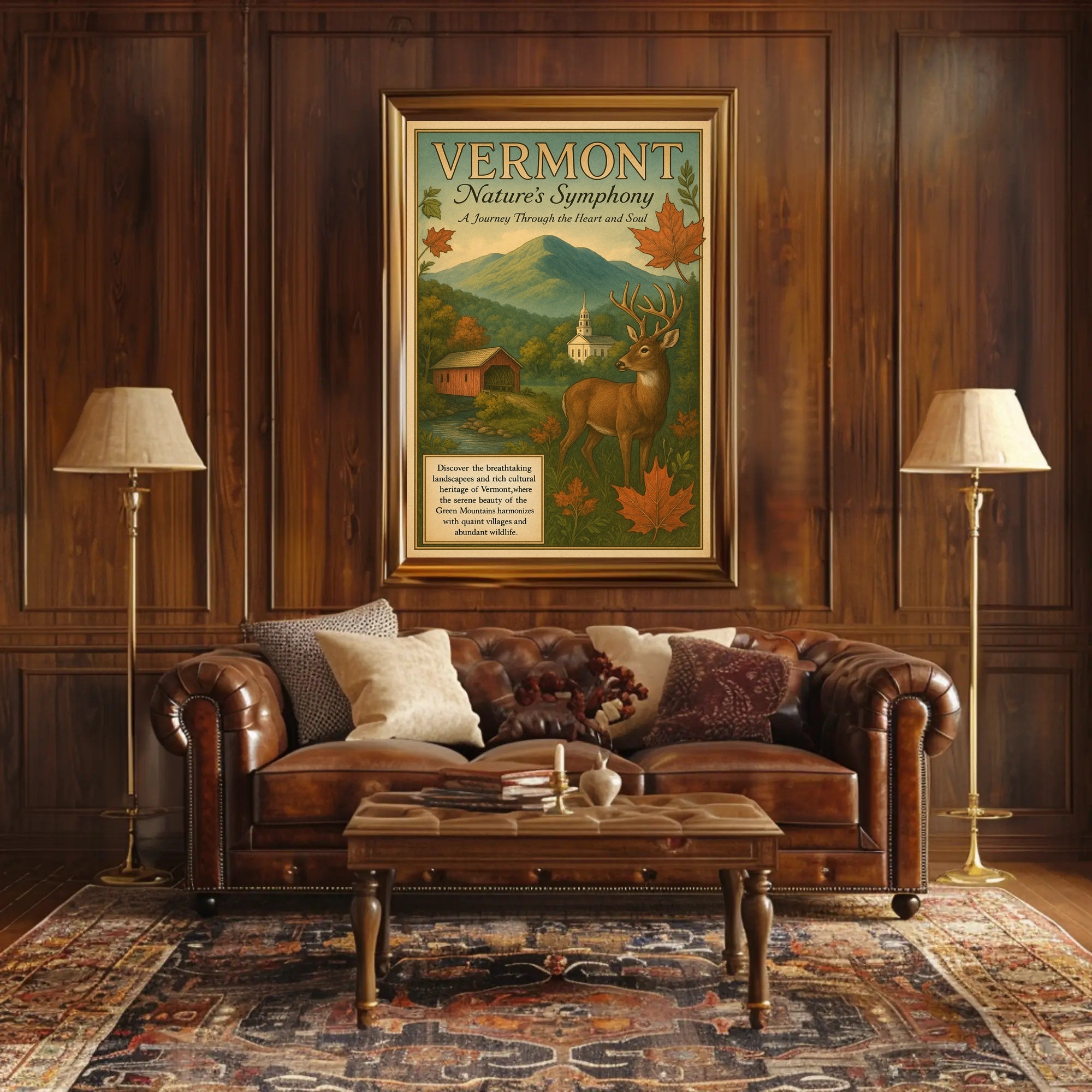 Vermont Scenic Beauty Vintage Travel Promotion Poster
