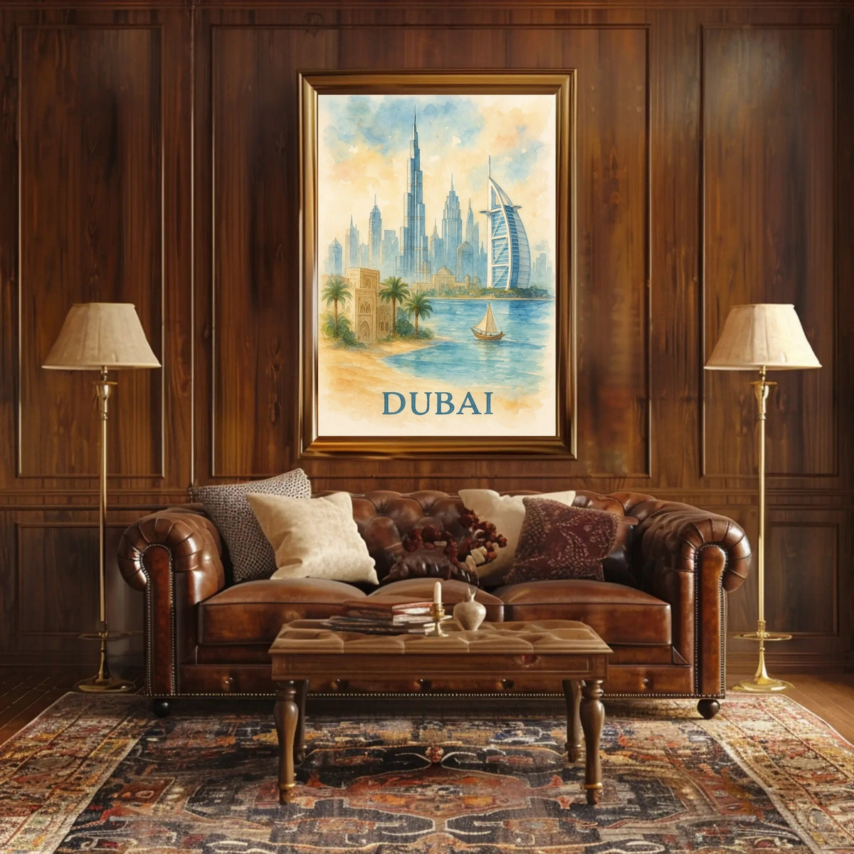 Discover Dubai A Watercolor Skyline Masterpiece