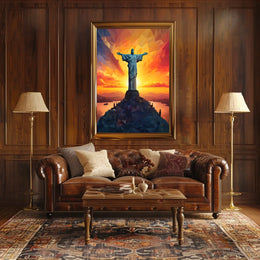Christ the Redeemer at Sunset: Stunning Travel Poster