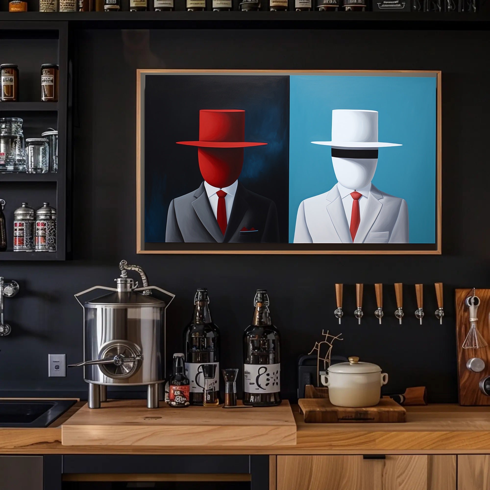 Faceless Figures Duality Abstract or Artistic Poster