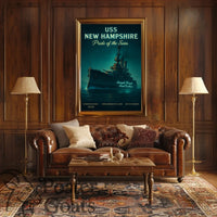 USS New Hampshire Battleship: Naval Excellence Historical Poster