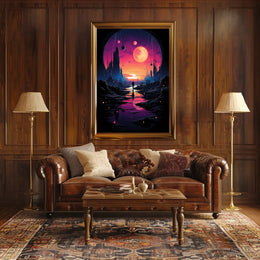 Celestial Fantasy Realm Surreal Art Poster