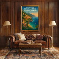 Amalfi Coast Vibrant Artistic Style Travel Poster