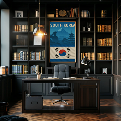 South Korea Patriotic Icons Vintage Heritage Poster