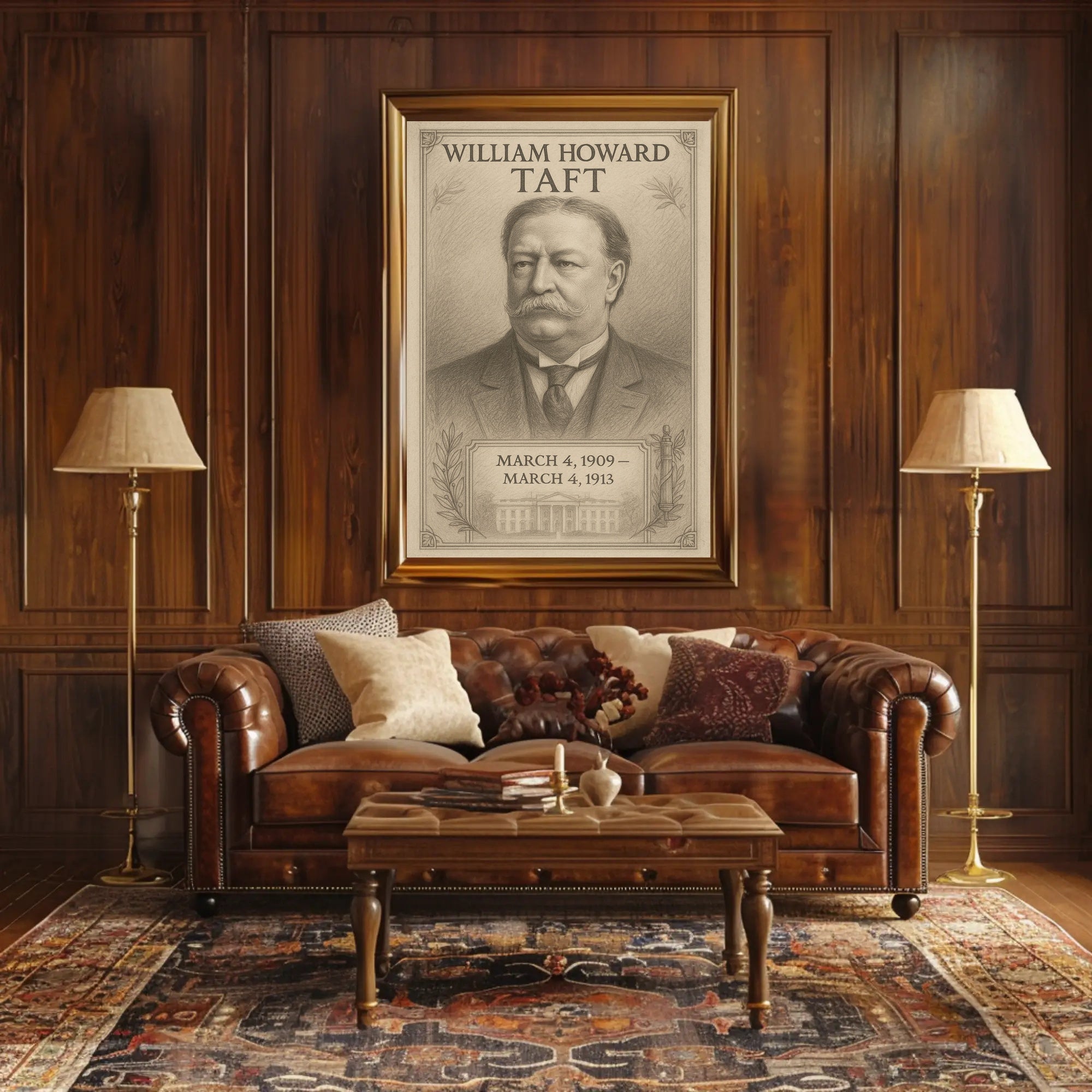 William Howard Taft 27th President Sketch Poster Art Print PosterGoat