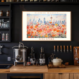 Singapore Flower Market Urban Cityscape Poster