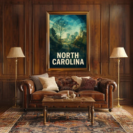 North Carolina Scenic Urban Landscape Poster
