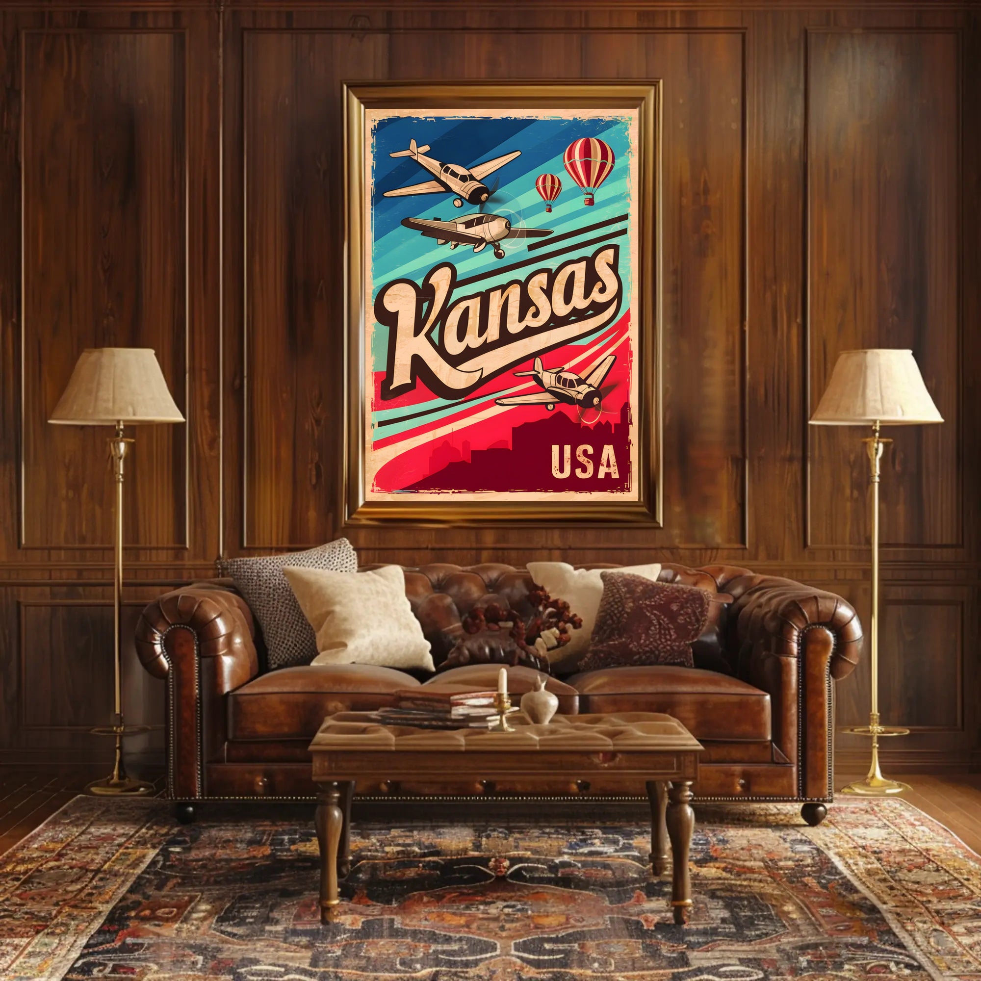 Vintage Kansas Aviation Poster