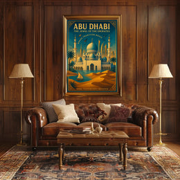 Abu Dhabi Elegance: Modern Meets Vintage Cultural or Heritage Poster