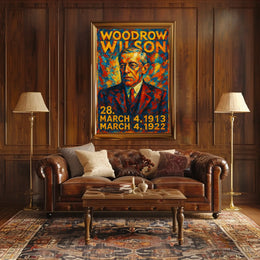 Woodrow Wilson 28th President of the United States Glitch Hop Art Poster
