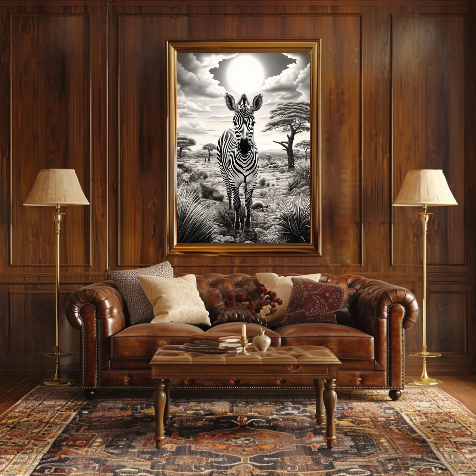 Zebra In The Savannah Poster