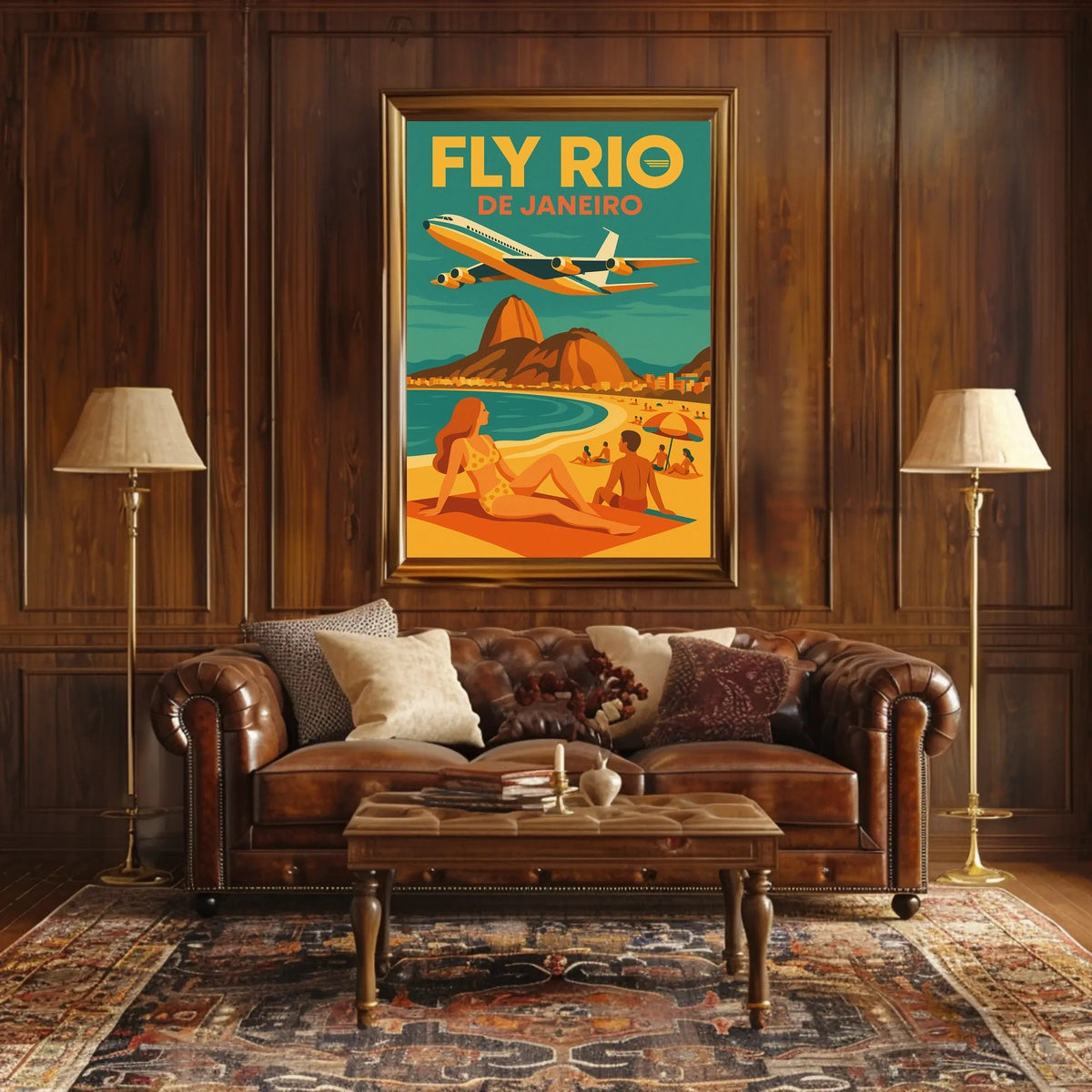Travel to Rio de Janeiro Retro Travel Poster