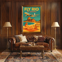 Travel to Rio de Janeiro Retro Travel Poster
