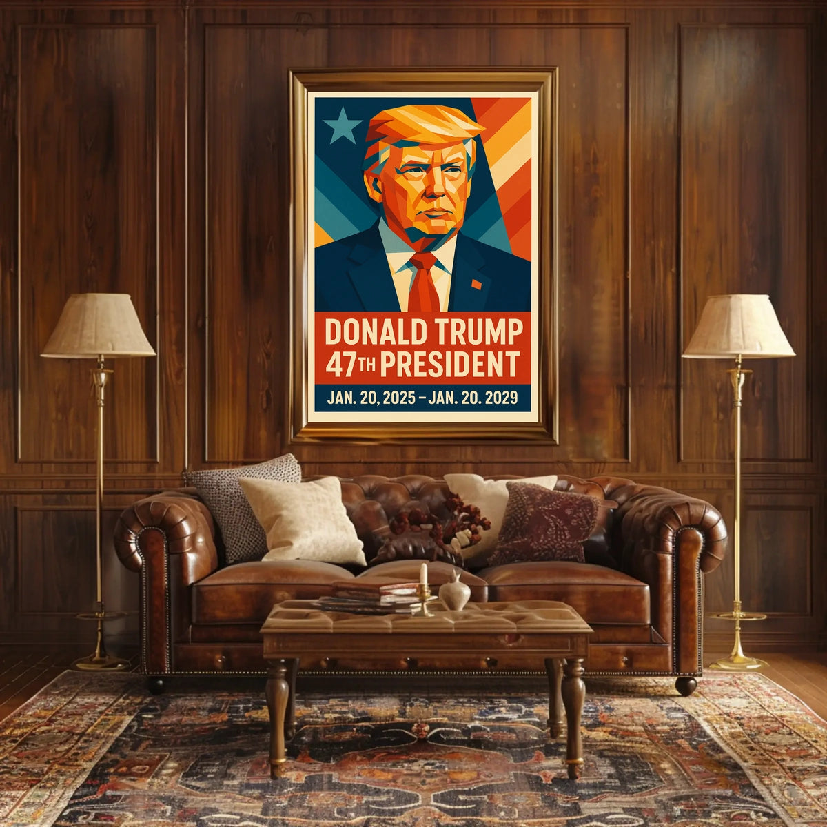 President Donald Trump Visionary Leader in Technicolor Poster