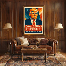 President Donald Trump Visionary Leader in Technicolor Poster