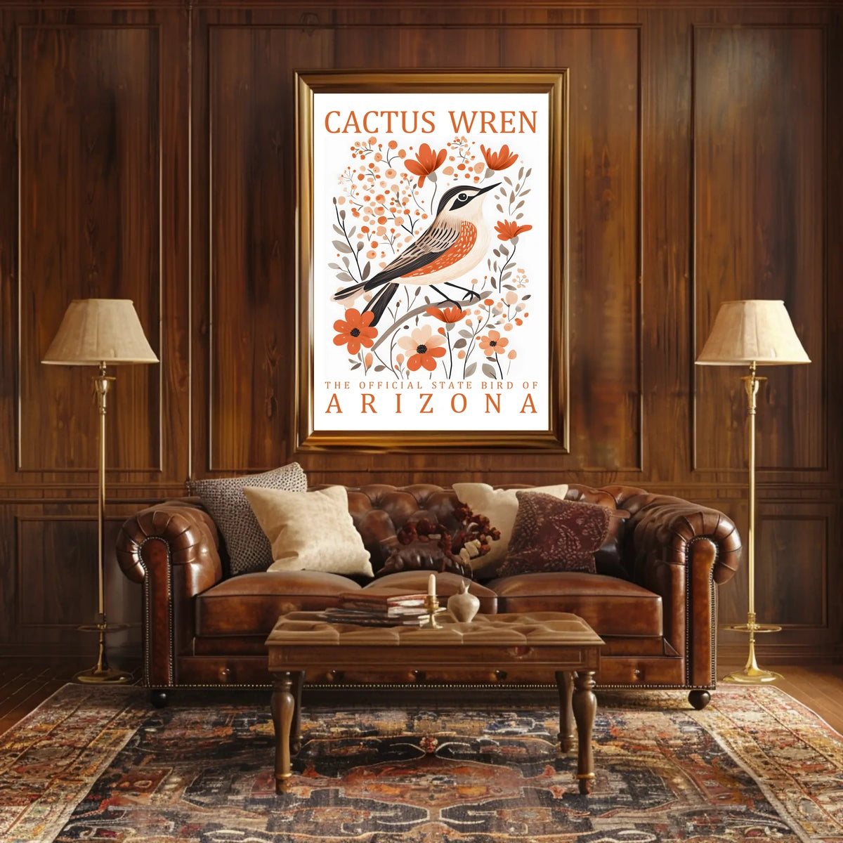 Cactus Wren Arizona State Bird Art Poster