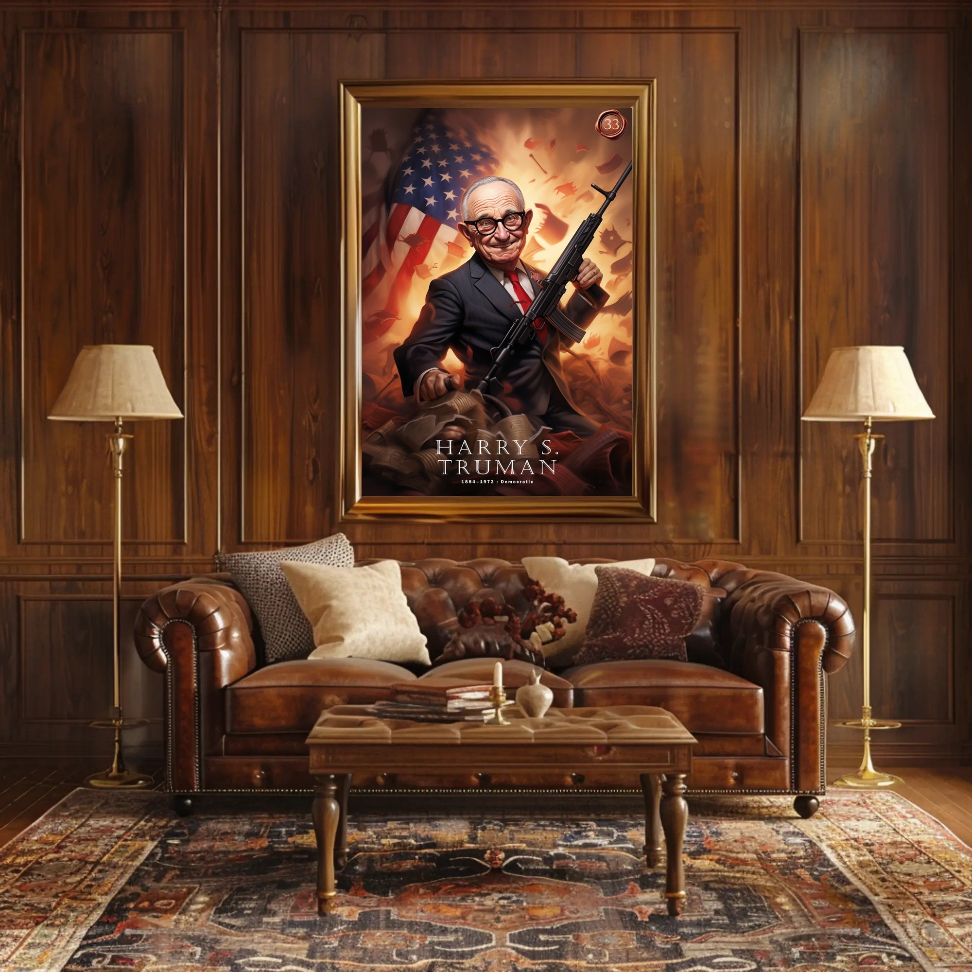 Harry S. Truman Illustrated Poster