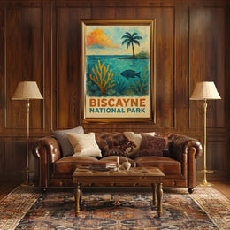 Biscayne National Park Seaside Escape Wanderlust Decor Lovers Vibrant Seascape Poster