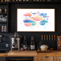 Abstract Rainbow Clouds: Modern Pastel Art Poster
