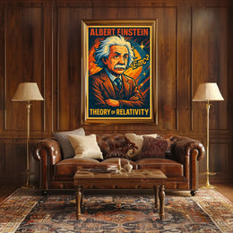 Einstein Relativity Vintage Cosmic Science Poster