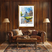 Louvre Pyramid Paris Travel Poster PosterGoat