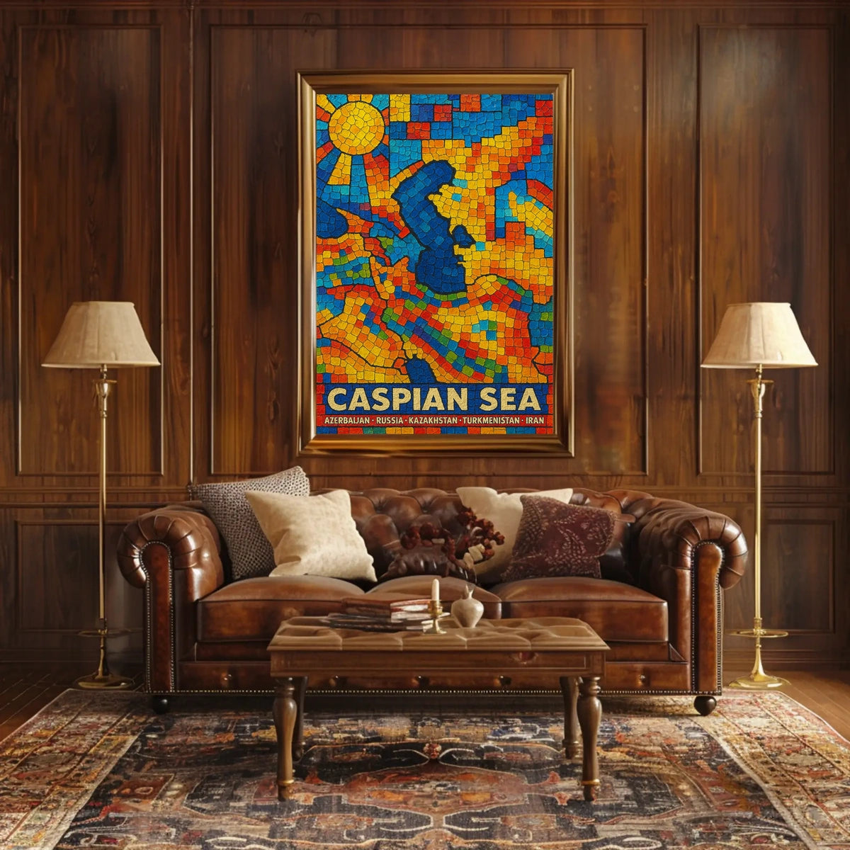 Caspian Sea Mosaic Poster