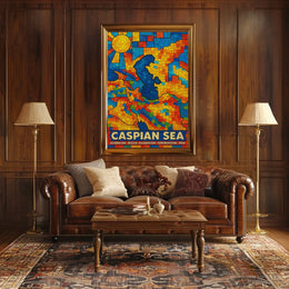 Caspian Sea Mosaic Poster