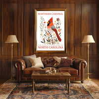 Northern Cardinal State Bird Nature Art Poster