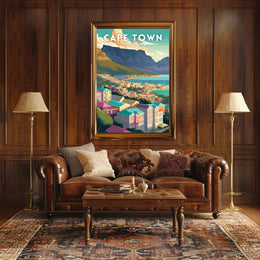Cape Town Scenic Retro Travel Poster