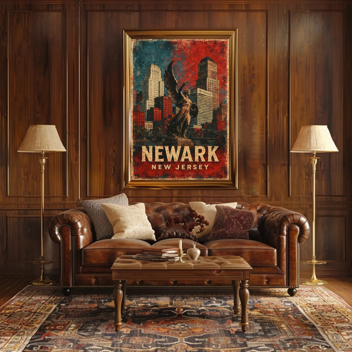 Newark Skyline Art Poster