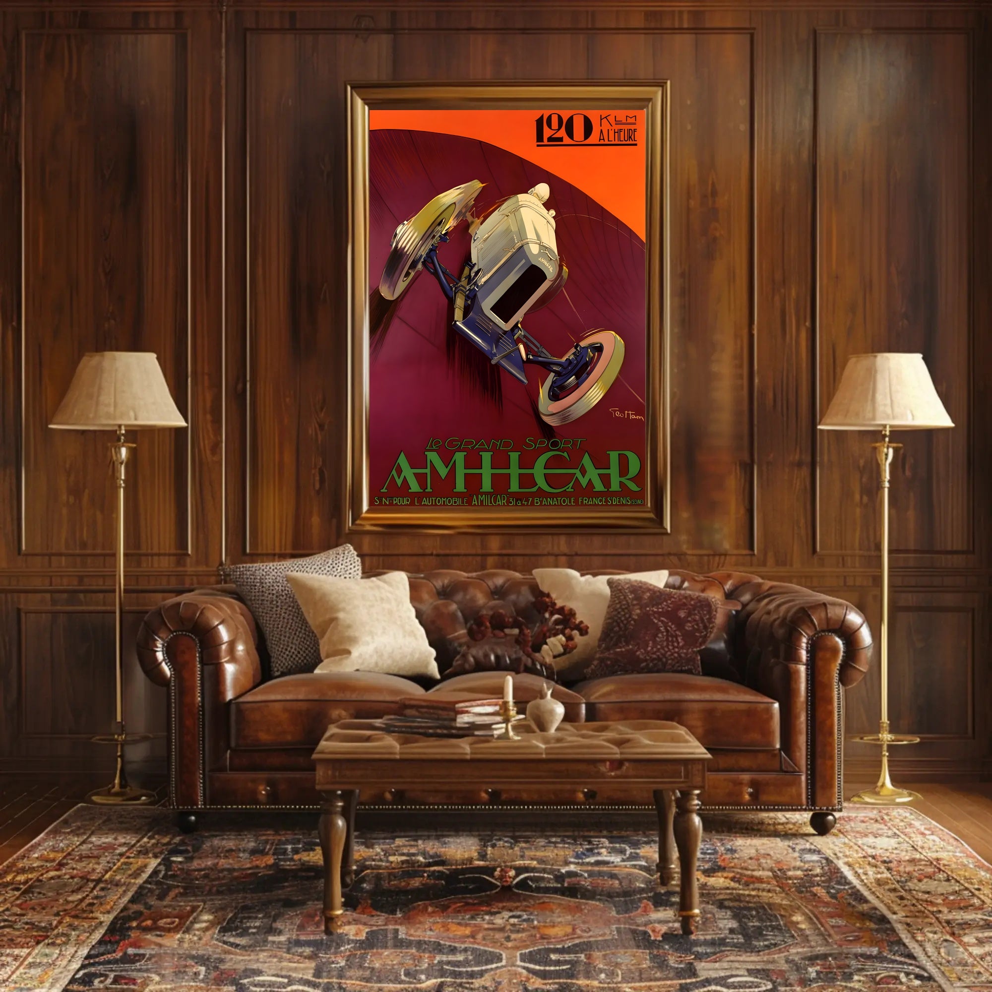 Vintage Amilcar Racing Poster