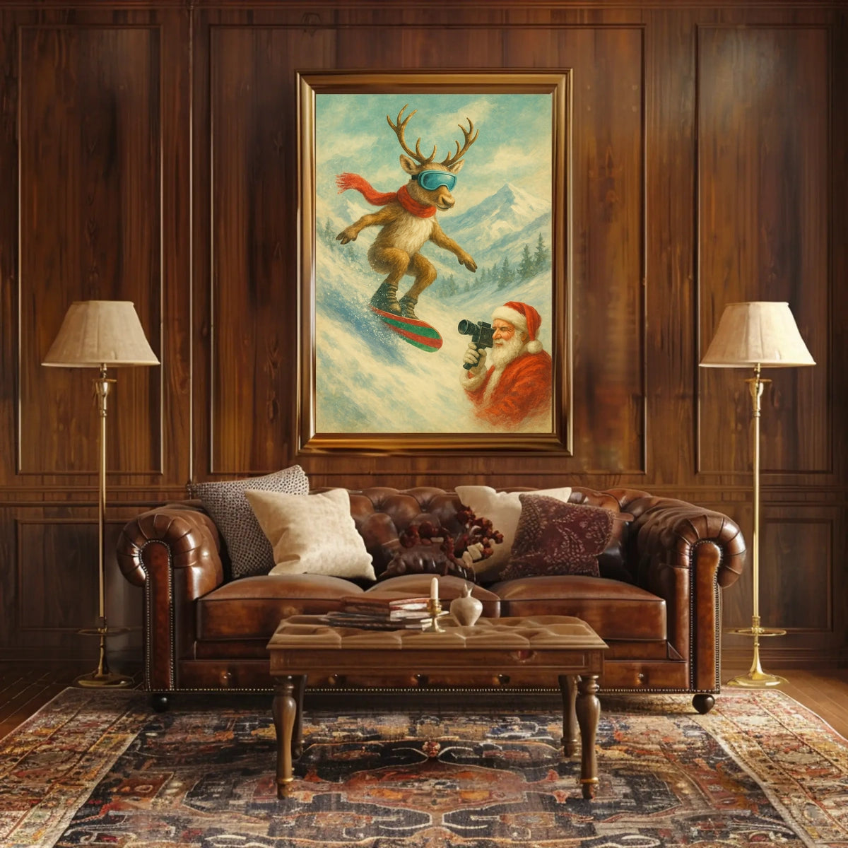 Reindeer On The Slopes Poster