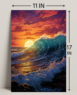 Oceanic Sunset Symphony Poster PosterGoat