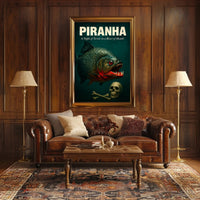 Piranha Horror Vintage Movie Art Animal Poster
