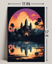 Sunset Over Angkor Wat Poster