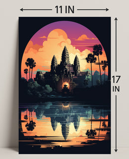 Sunset Over Angkor Wat Poster