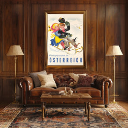 Winter Fun in Austria Vintage Travel Poster PosterGoat