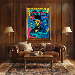 Colorful Pop Art Abraham Lincoln Motivational Quote Poster PosterGoat