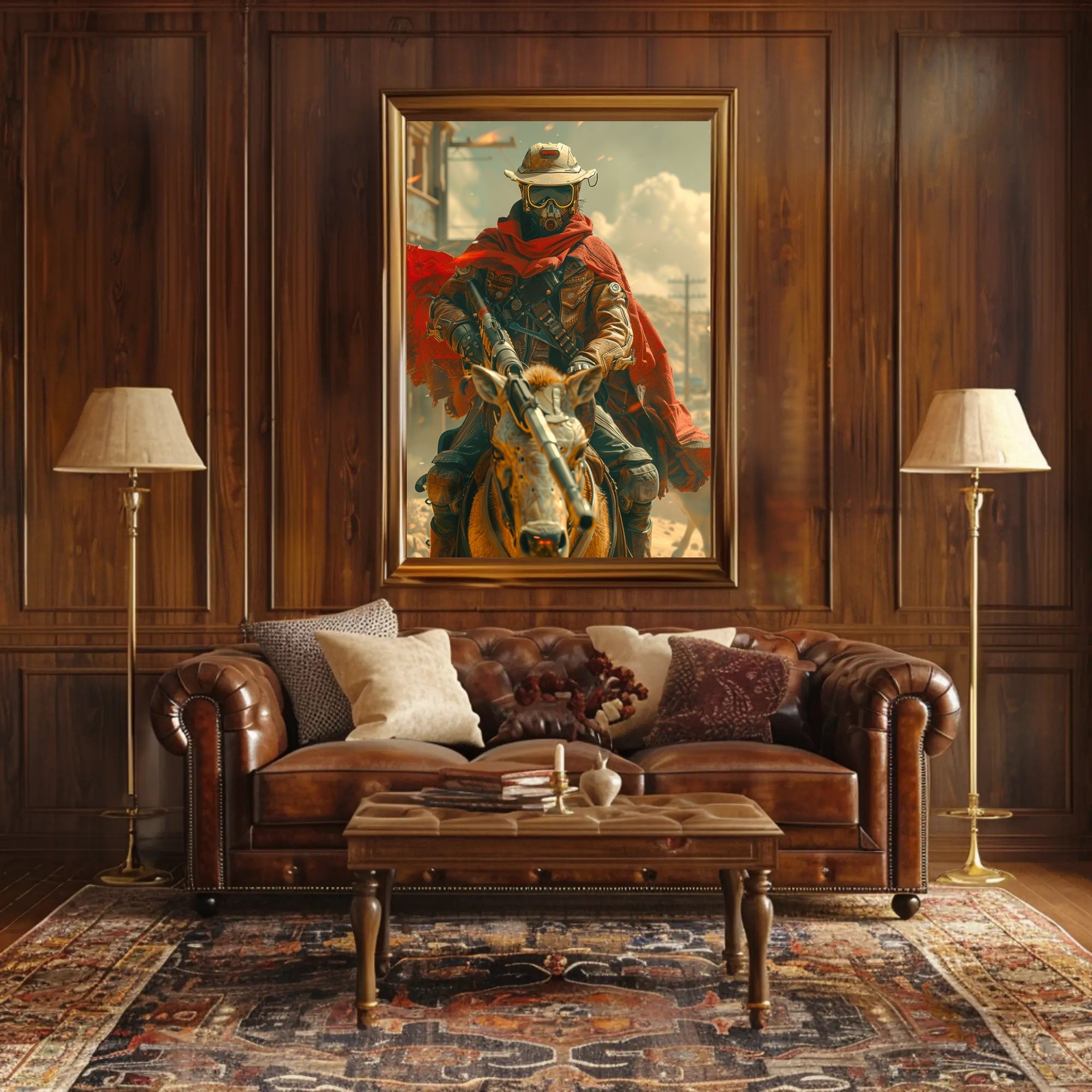 Futuristic Dystopian Horse Rider Poster Art Print PosterGoat