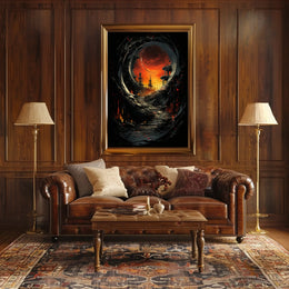 Apocalyptic Dystopian World Surreal Landscape Artistic Poster