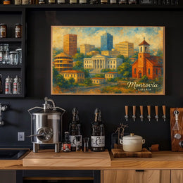 Monrovia Liberia Wanderlust Cityscape Realism Poster