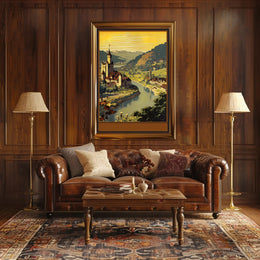 Serene Riverside Castle Poster