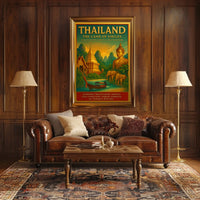 Thailand Travel Landscape Temples Markets Poster