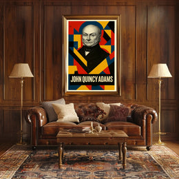 John Quincy Adams 6th President of the United States Abstract Pop Poster