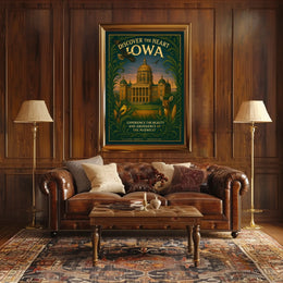 Iowa Beauty Vintage Architecture Wildlife Poster